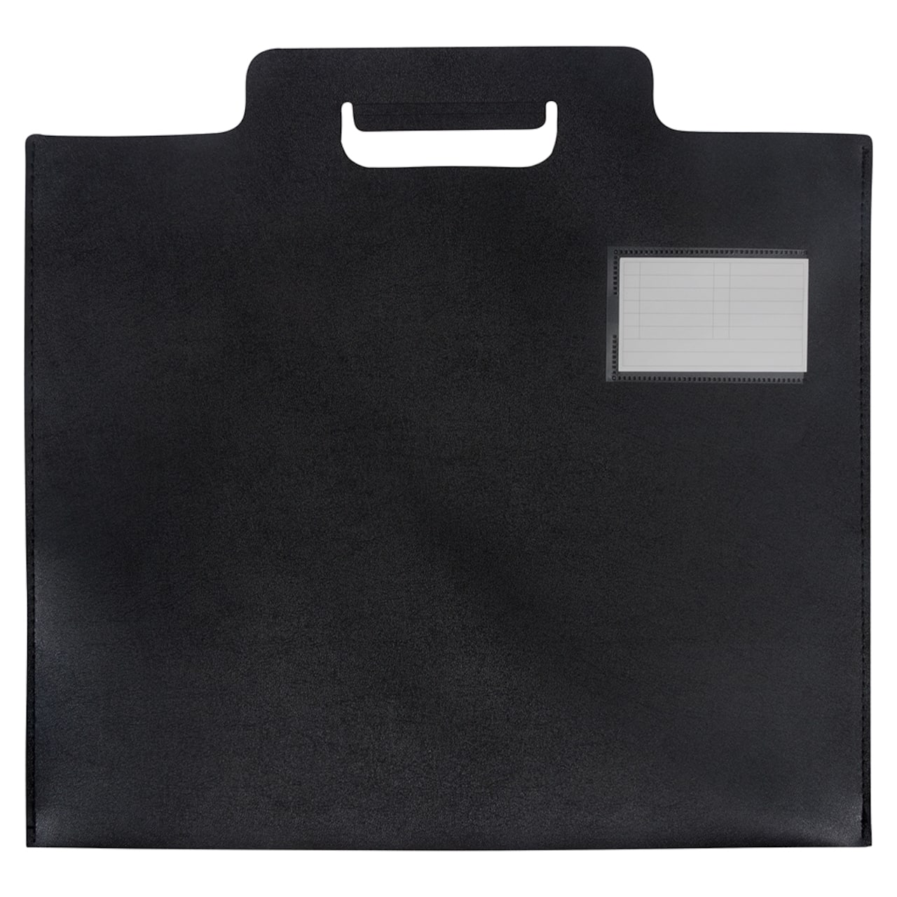 JAM Paper Black Plastic Thin Portfolio File Carry Case with Handles